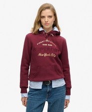 Superdry Womens Luxe Metallic Logo Hoodie