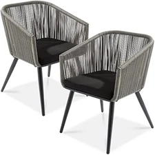 Set of 2 patio dining chairs, outdoor seating set for backyard, poolsi