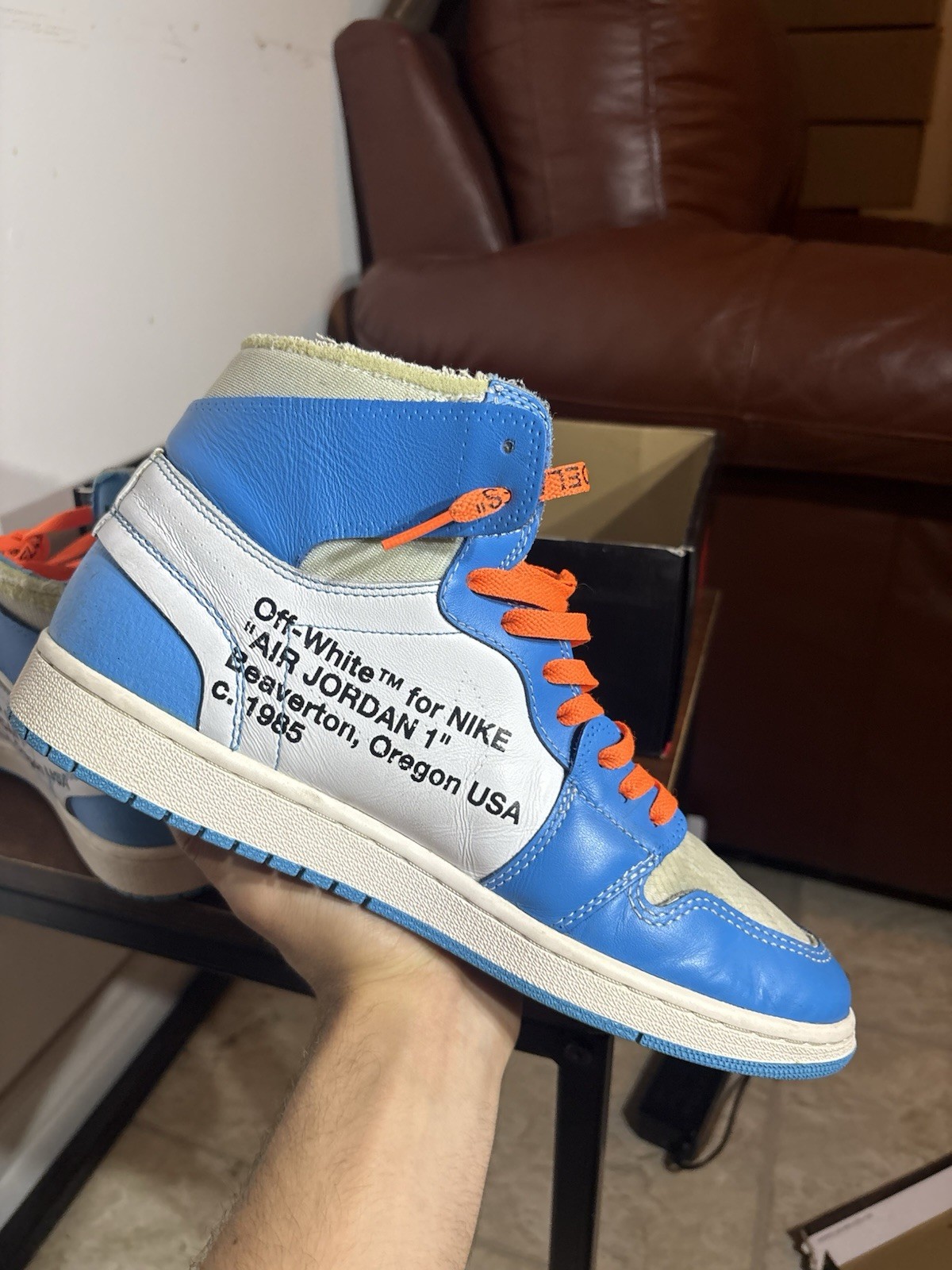 Nike Air Jordan 1 Retro High Off-White UNC (US 10 / EU 44 Deadstock OG All) – Bild 4