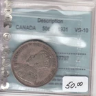 1931 Canada Fifty Cents 50C - CCCS VG 10   C2