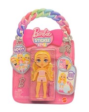 Barbie Stickee Style Reusable Sticker Doll Set w/ Purse Packaging  Charms NEW