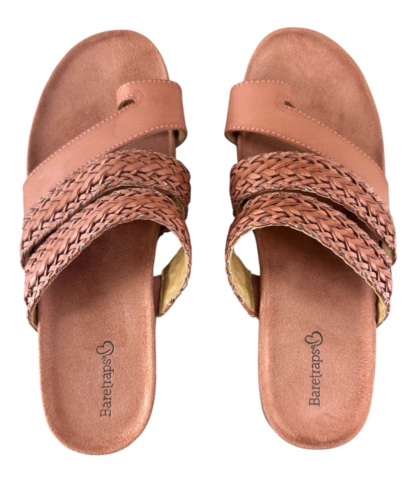 Sandalias de Tanga Jonelle Baretraps Mujer Cuero Pimentón Talla 8 M Foto 2 de 4