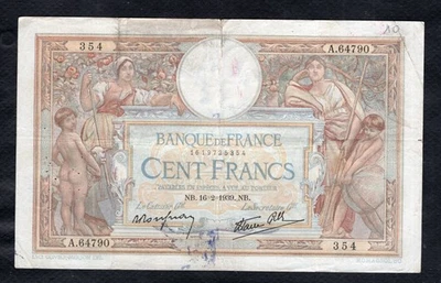 Un billet de 100 Francs Luc Olivier Merson 16.2.1939 Etat TB - Photo 1/2