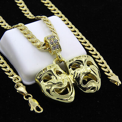 Mens Gold Plated Hip-Hop Laugh Now Cry 