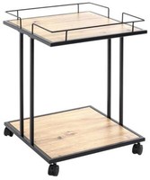 Haku Beistelltisch Servierwagen Schwarz-Eiche KüChenwagen Beistellwagen Trolley