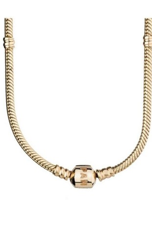 PANDORA 14K GOLD CHARM NECKLACE 550703 