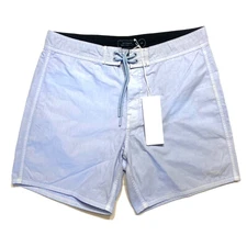 SATURDAYS NYC Mens Danny Garment Dyed Board Shorts Swim Trunks Moonstone Blue S