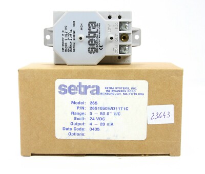 *New* Setra Model 265 2651050WD11T1C Differential Pressure Transducer 24VDC