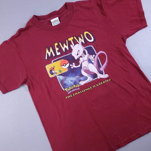 Vintage 1997 Nintendo Pokemon Mewtwo Ash TShirt Anime Youth Large Official - Picture 2 of 9