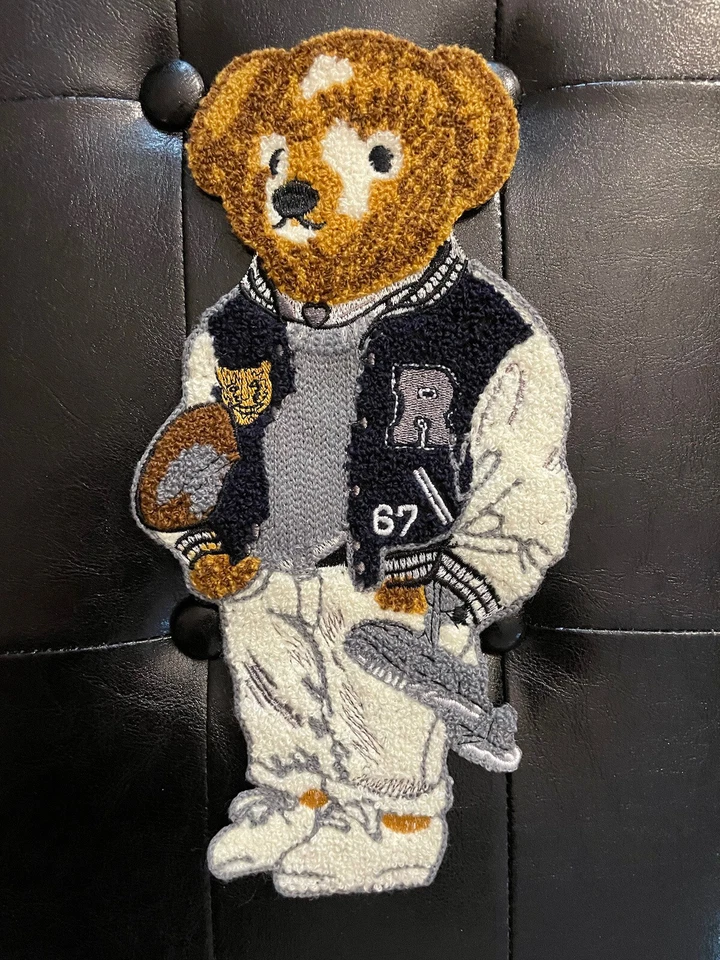 XL POLO RALPH LAUREN COSER PARCHES EXTRA GRANDE FÚTBOL OSO UNIVERSITARIO CHAQUETA BOLSO Foto 3 de 4