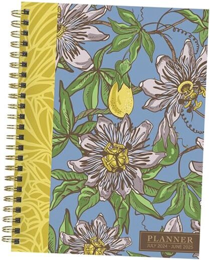 July 2024 - June 2025 Medium Weekly Monthly Planner | 1 Pack Coastal Flowers