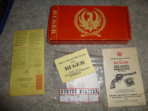 1978 Red New Model Super Ruger Single Six .22 NR-5 , 5 1/2" Barrel Box & Manual
