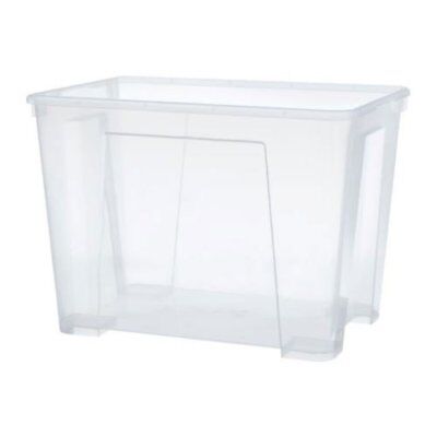 Ikea Aufbewahrungsbox Samla Kunststoff Box Mit 22 Liter Inhalt Transparent Ebay