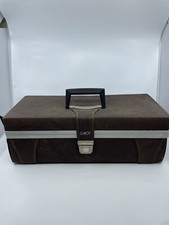 Vintage SAVOY 8 Track Brown Vinyl Carrying Case Holds 24 Tapes Faux Leather