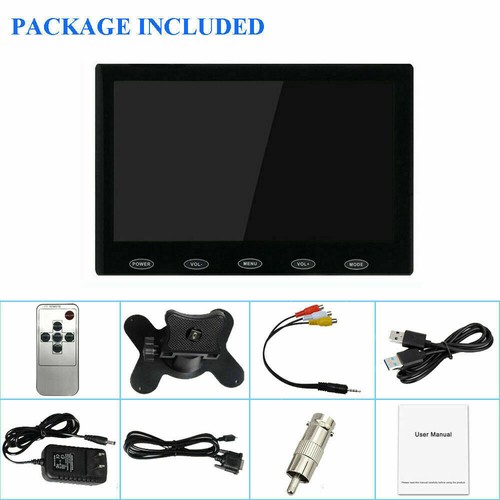 7" Display Small Portable Monitor USB LCD Screen AV VGA HDMI Security Speakers - Picture 12 of 12