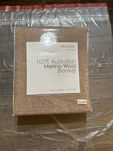 New Melange Home 100% Australia Merino Wool Full Queen Blanket - Picture 2 of 4