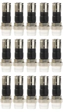 15 Pack PPC RG6 Male Coax Snap-on End Cable Compression Outdoor Seal Connectors
