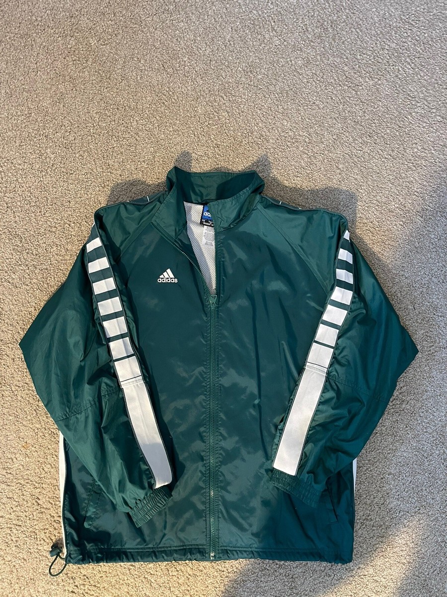 Vintage Adidas Team Track Jacket Mens Sz Large Green Nylon Vintage Adidas Team Track Jacket Mens Sz Large Green Nylon