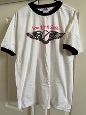 Vintage Mens 2004 New York Dolls Ringer Tshirt XL Made in USA Y2K punk glam rock