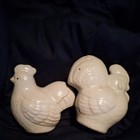Vintage White Chicken And Rooster Salt And Pepper Shaker — photo 1