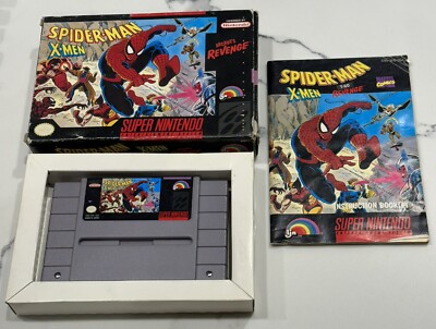 Spider-Man X-Men Arcade's Revenge (SNES, 1992) Authentic Complete