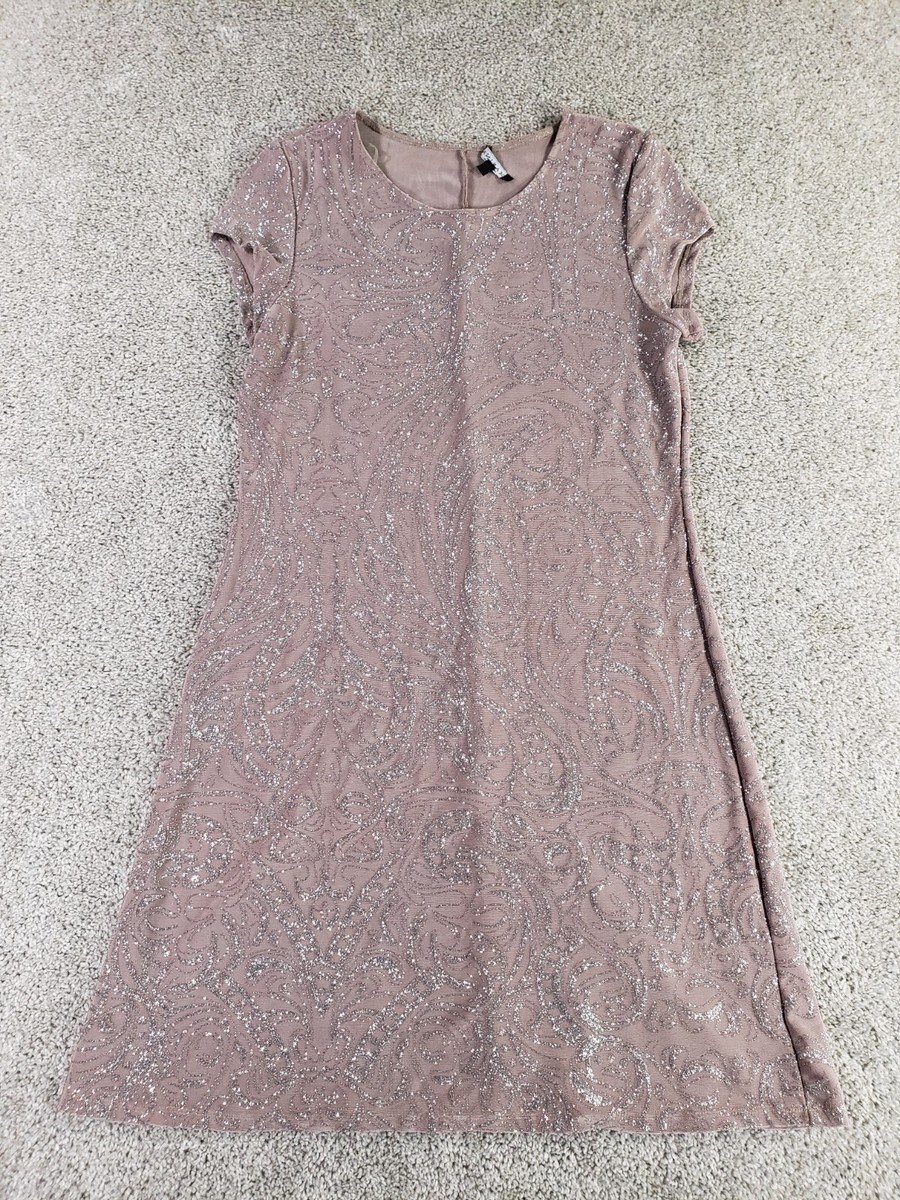 Marina Women's Design Dress 14 Pink Glitter Short Sleeve | eBay