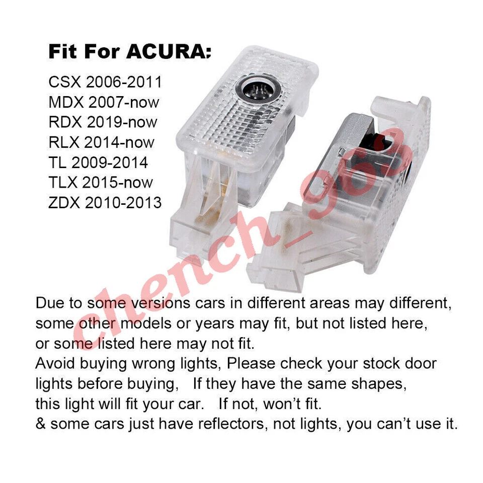 4x Door Light Logo Projector Ghost Shadow Laser For Acura MDX RLX TL TLX ZDX - Image 2 of 4