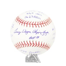 Larry Wayne Chipper Jones Stats Autographed Official MLB Baseball BAS 16 Inscrip