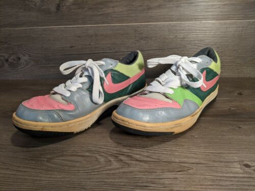Nike Court Force niedrige Krokodil Textur grün rosa Größe 7,5 - Bild 2 von 5