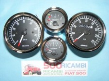 FIAT 500 & 126 KIT 4 STRUMENTI VEGLIA ABARTH NERI PER CRUSCOTTO SPORTIVO TUNING