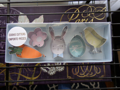 Meri Meri EASTER CARROT FLOWER BUNNY BOWTIE EGG CHICK mini Cookie Cutter set 5pc