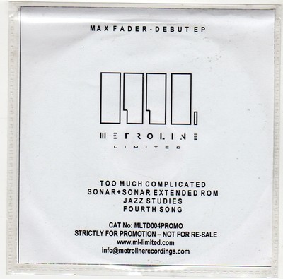 (GE848) Max Fader, Too Much Complicated (Debut EP) - DJ CD