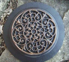 Scroll stepping stone mold plaster concrete ABS plastic mould 9" x 1.5" thick