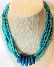 Ceramic Necklace Color Blue Length 21" Inch