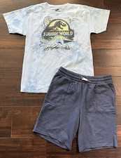 Boys Size XL 16/18 Jurassic World Dinosaur Shirt Wonder Nation Shorts Outfit