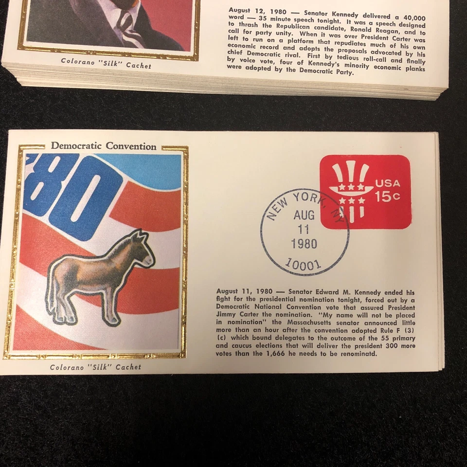 1980 Democratic Convention candidates Carter-Mondale COLORANO SILK Covers Lot - Image 4 of 4