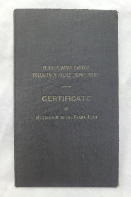 VINTAGE 1922 PENNSYLVANIA SYSTEM FREIWILLIGE HILFSABTEILUNG MITGLIEDSCHAFT PARR 13