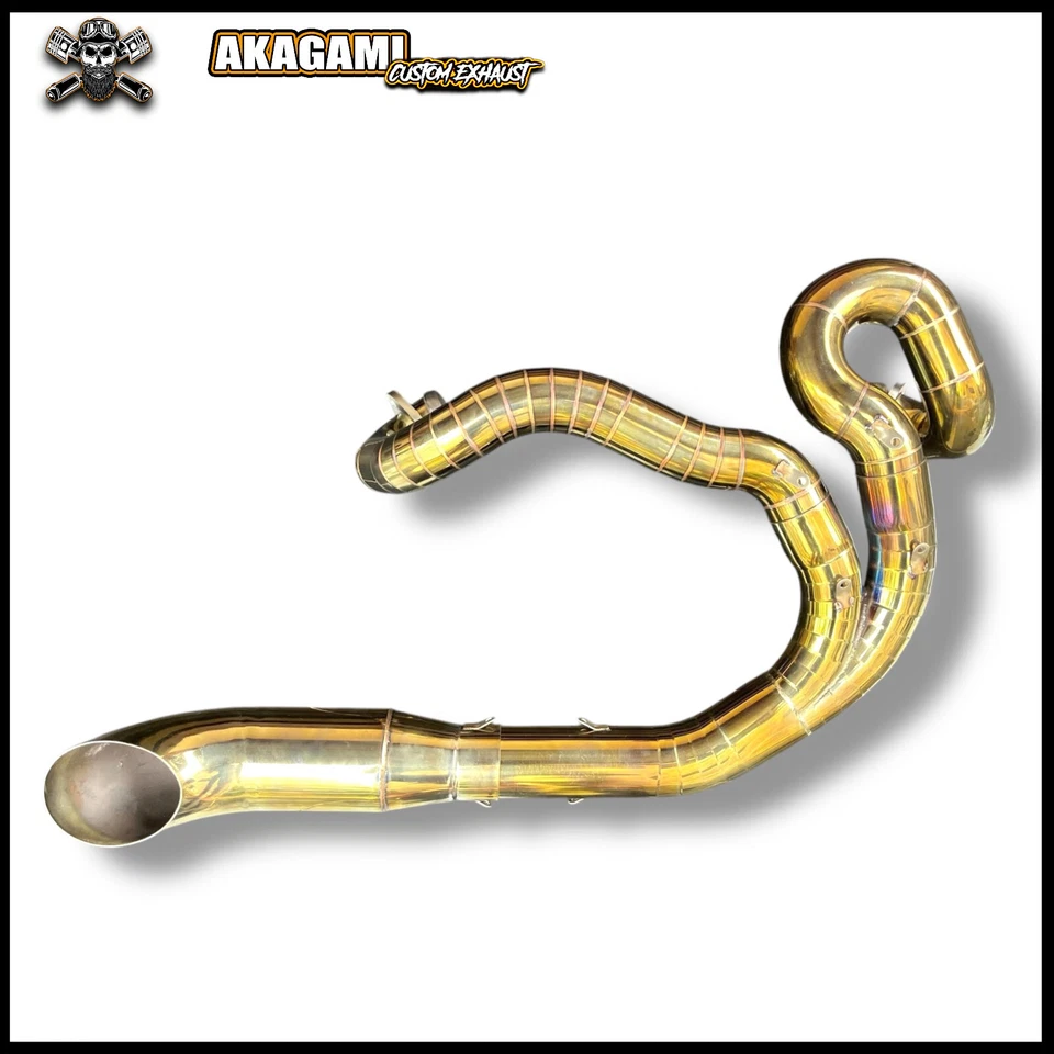 Escape Color Dorado 2 en 1 apto para Harley Davidson Night Rod VRSCD - 2006-2008 Foto 4 de 4