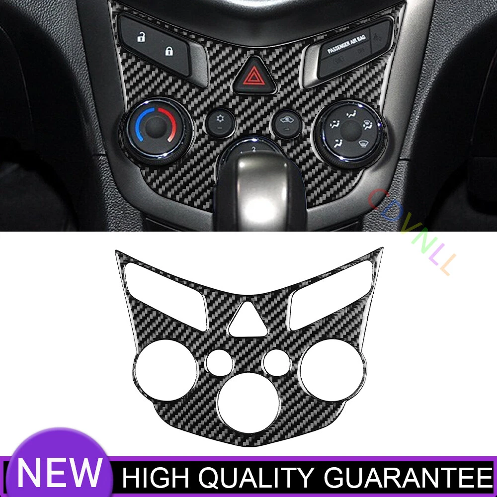 Console CD Button Control Panel 1PCS For Chevrolet Sonic 12-16 Real Carbon Fiber