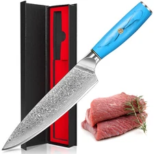 8Inch Damascus Chef Knife Cleaver Cooking Knife VG10 Damascus Steel Resin Handle