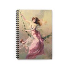 Lady With A Cherub Spiral Notebook - Ruled Line for Creative Minds