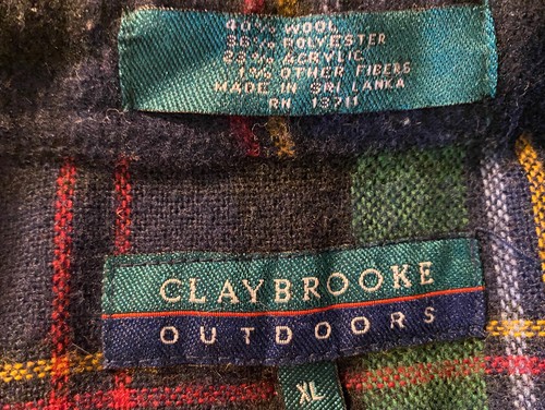 VTG CLAYBROOKE OUTDOORS Men's Plaid Button Front Wool Flannel Shirt Size XL-EUC - Picture 22 of 22