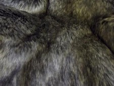 Super Luxury Faux Fur Fabric Material - STONE SILVER WOLF