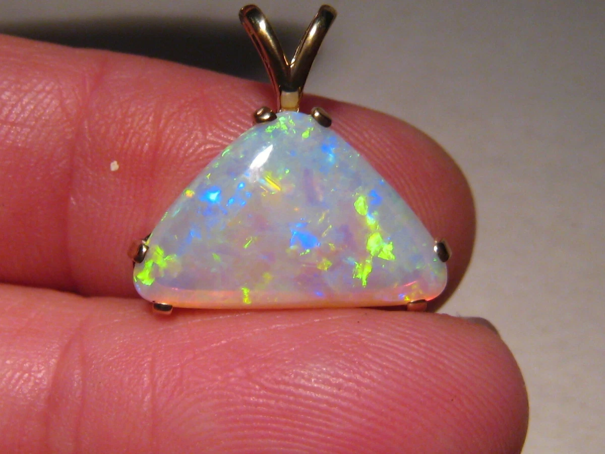 Large 5 ct. Opal Pendant solid 18 k yellow gold eBay