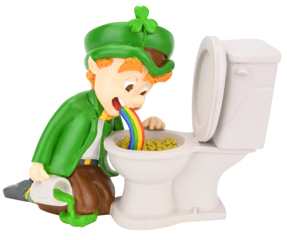 Estatueta decorativa Tree Buddees pote de ouro engraçada dia de São Patrício duende - Imagem 2 de 4