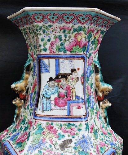 Palace Size Chinese Famille Rose Porcelain Vase Battle Scene & Emperor Court - Picture 9 of 24