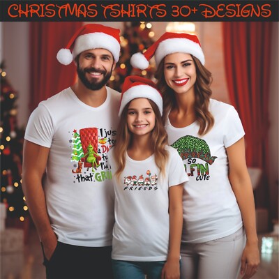 Weihnachts-T-Shirt personalisiert Familie Xmas individuell bedruckt Grinch Neuheit Geschenk