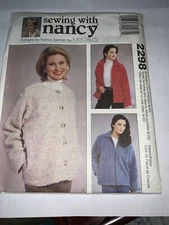 UNCUT McCALLS PATTERN 2298 SEWING WITH NANCY MISSES UNLINED JACKET SIZE 8-22 