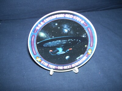 Star Trek TNG USS Enterprise NCC-1701-D Mini-Plate 1992 Hamilton Gifts Used