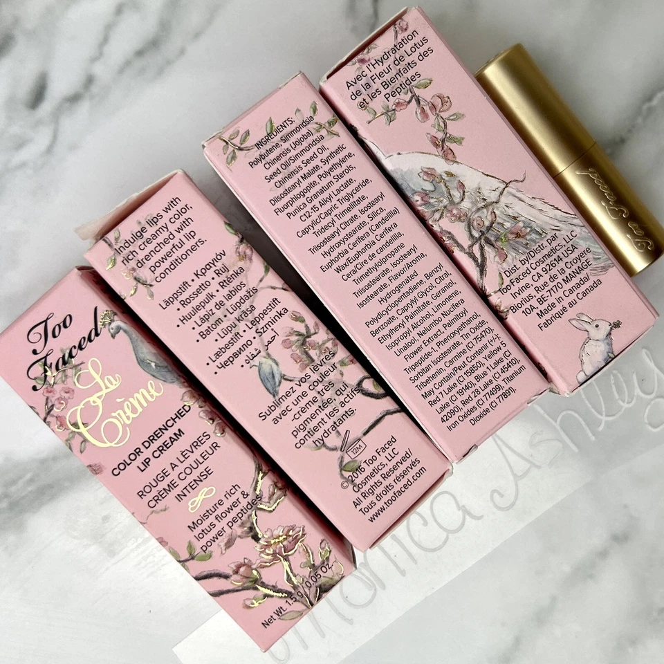 Mini batom Too Faced MEAN GIRLS rosa La Crème cor creme encharcado 0,05 oz novo na caixa - Imagem 3 de 4